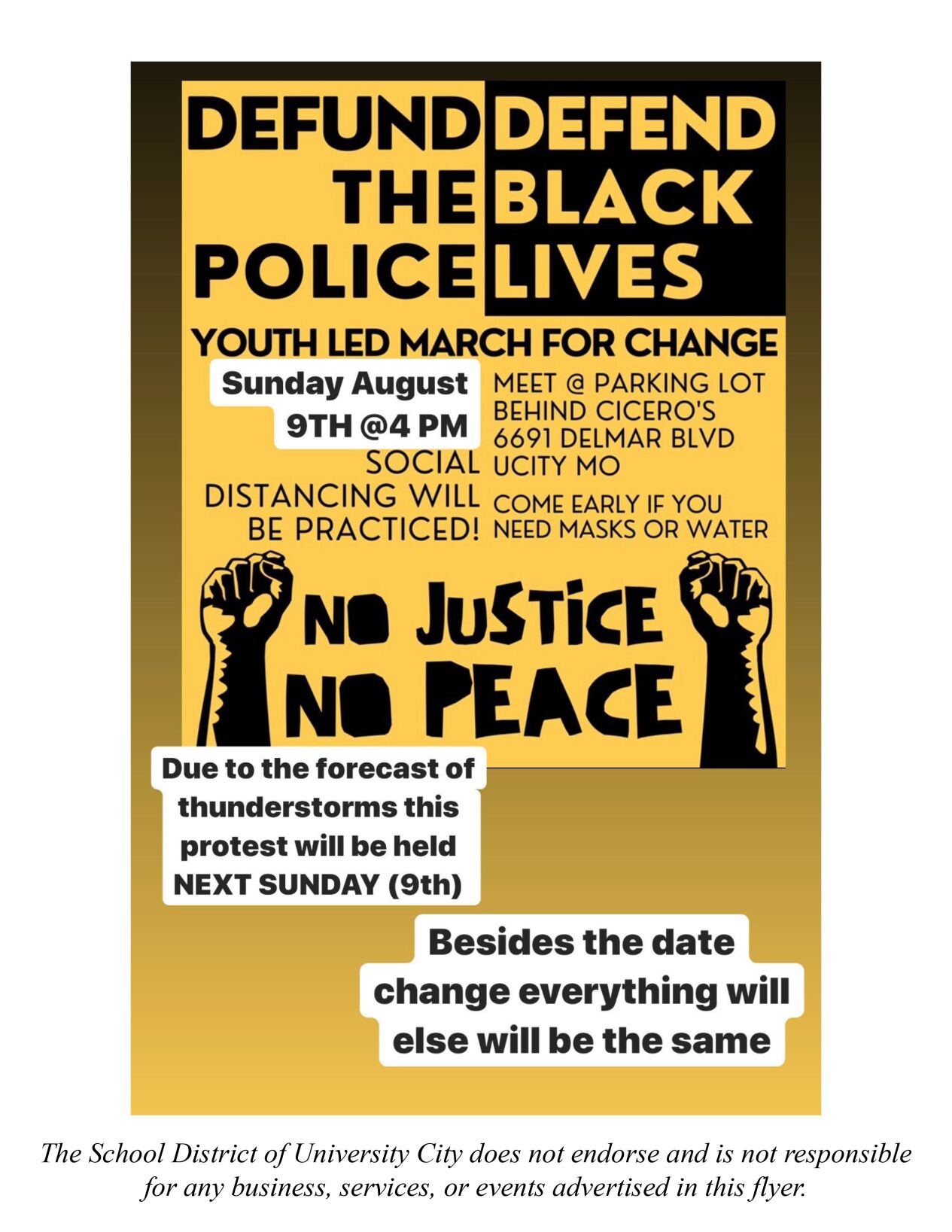 u city protest